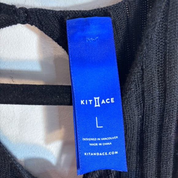 KIT and ACE Sz L Cyprus Market 100% Merino Wool Ribbed Back Keyhole Long Dress - Picture 6 of 13